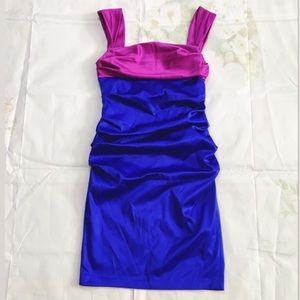 ✨ Gorgeous Designer Two Toned Satin Mini Dress!